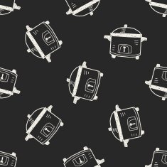 cooker doodle seamless pattern background N5