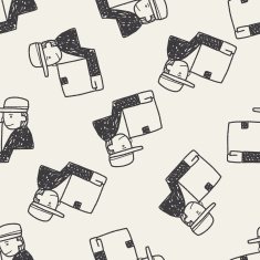 delivery doodle seamless pattern background N3