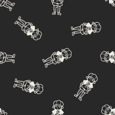 detective doodle seamless pattern background N2
