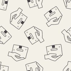 delivery doodle seamless pattern background N9