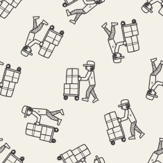 delivery doodle seamless pattern background N11