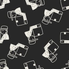 delivery doodle seamless pattern background N13