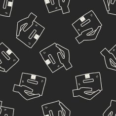 delivery doodle seamless pattern background N14