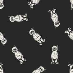 diver doodle seamless pattern background N2