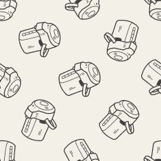 Doodle Kettle seamless pattern background