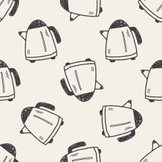 Doodle Kettle seamless pattern background N3