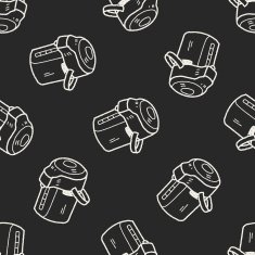 Doodle Kettle seamless pattern background N5
