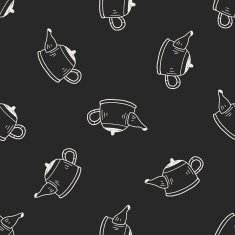Doodle Kettle seamless pattern background N6