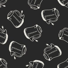 Doodle Kettle seamless pattern background N8