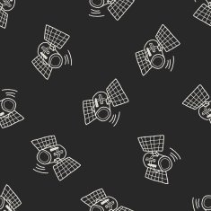Doodle Satellites seamless pattern background N3