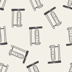Doodle Test tube seamless pattern background N2