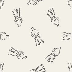 Doodle Test tube seamless pattern background N3