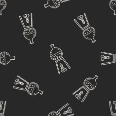 Doodle Test tube seamless pattern background N8
