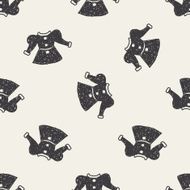 dress doodle seamless pattern background N2