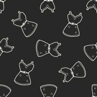 dress doodle seamless pattern background N11