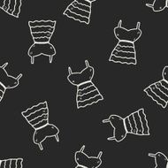 dress doodle seamless pattern background N15