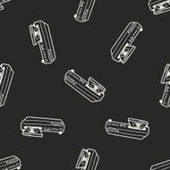 dvd player doodle seamless pattern background N2