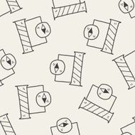 Electric science doodle seamless pattern background