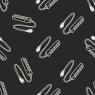 Extension cord doodle seamless pattern background N5