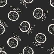 Fan doodle seamless pattern background N7