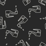 faucet doodle seamless pattern background