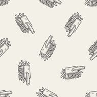 feather duster doodle seamless pattern background