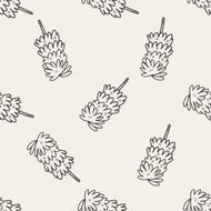 feather duster doodle seamless pattern background N3