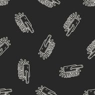 feather duster doodle seamless pattern background N4