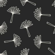 feather duster doodle seamless pattern background N5