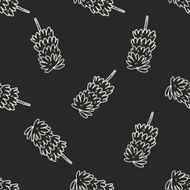 feather duster doodle seamless pattern background N6