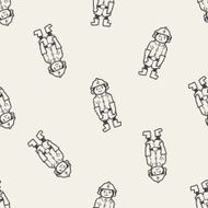 fireman doodle seamless pattern background