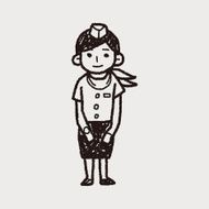 flight attendant doodle N6