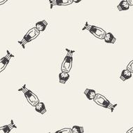 Flight Attendant doodle seamless pattern background N2
