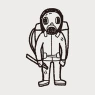 gas mask doodle N3