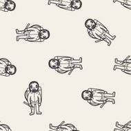 gas mask doodle seamless pattern background