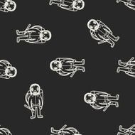 gas mask doodle seamless pattern background N2