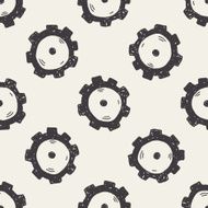 gear doodle seamless pattern background N3