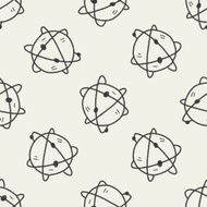 globe doodle seamless pattern background