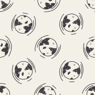 globe doodle seamless pattern background N2