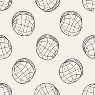 globe doodle seamless pattern background N3