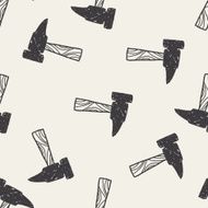 hammer doodle seamless pattern background N5