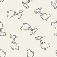 hammer doodle seamless pattern background N6