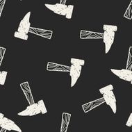 hammer doodle seamless pattern background N7