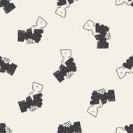 handshake doodle seamless pattern background