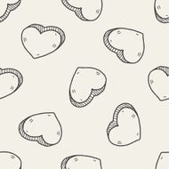 heart like doodle seamless pattern background