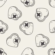 heart like doodle seamless pattern background N2