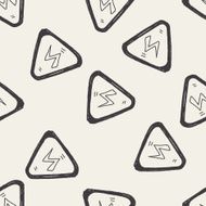 High-voltage doodle seamless pattern background