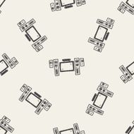 home tv doodle seamless pattern background