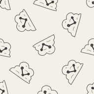 internet cloud doodle drawing seamless pattern background