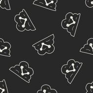 internet cloud doodle drawing seamless pattern background N2